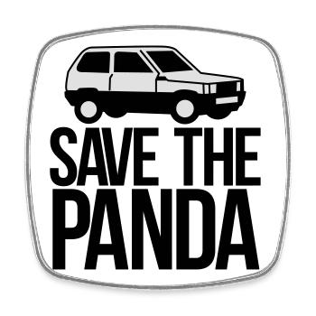 save the panda - Square fridge magnet - white - Front
