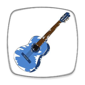 guitare - Magnet carré - blanc - Devant