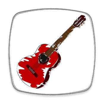 guitare - Magnet carré - blanc - Devant