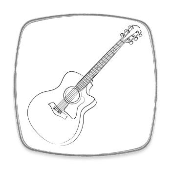 guitar - Square fridge magnet - white - Front