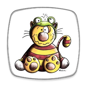 Cute Cat - Square fridge magnet - white - Front