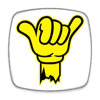 hand shaka finger - Viereckiger Kühlschrankmagnet - Weiß - Vorne