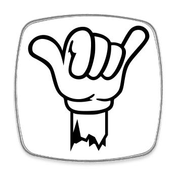 geste hand shaka - Viereckiger Kühlschrankmagnet - Weiß - Vorne