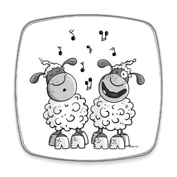 Musical Sheep - Square fridge magnet - white - Front