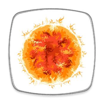 Fireball, Sun, Symbol, Summer, Space, Space - Square fridge magnet - white - Front