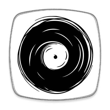 dj record - Square fridge magnet - white - Front