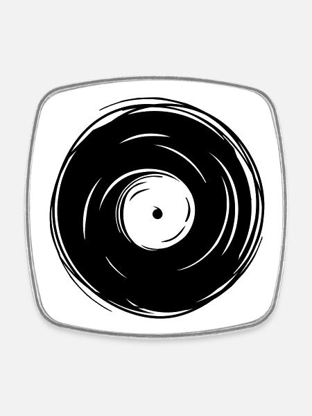 dj record - Viereckiger Kühlschrankmagnet - Weiß