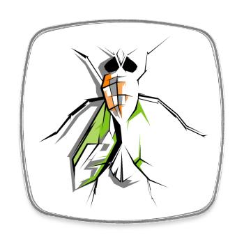 Fliege Illustration Kunst Symbol SKizze Zeichnung - Viereckiger Kühlschrankmagnet - Weiß - Vorne