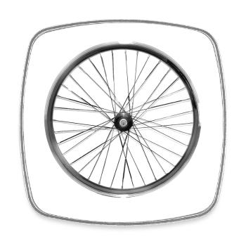 rad speichen fahrrad kurier cycle rund drehen lol - Viereckiger Kühlschrankmagnet - Weiß - Vorne