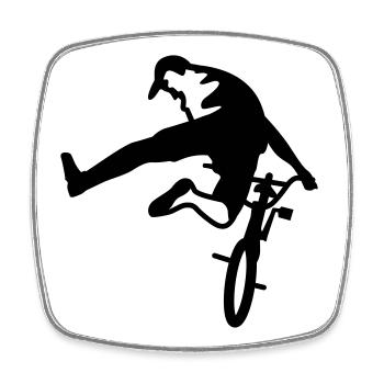 bmx - Square fridge magnet - white - Front