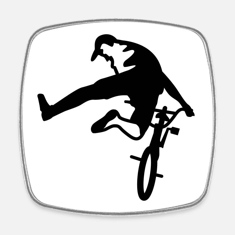 bmx - Magnet carré - blanc