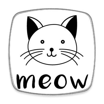 meow katze cats Katzen comic cartoon shirt hoodie - Viereckiger Kühlschrankmagnet - Weiß - Vorne