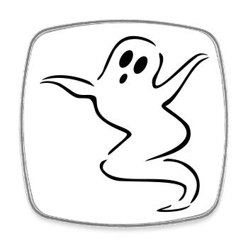 ghost - Square fridge magnet - white - Front