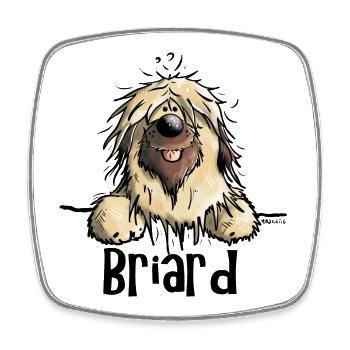 Funny Briard - Square fridge magnet - white - Front