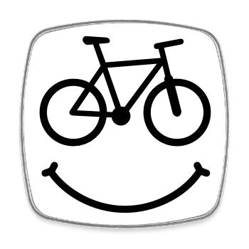 bike smile biker - Viereckiger Kühlschrankmagnet - Weiß - Vorne