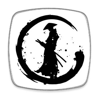 Ronin Samurai Enso - Square fridge magnet - white - Front