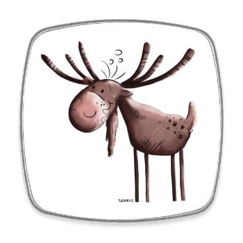 Big Elk - Square fridge magnet - white - Front