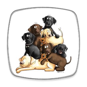 Drôle chien Labrador tas I Retriever chiens - Magnet carré - blanc - Devant