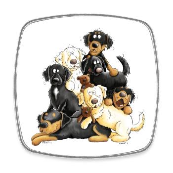 Cadeau de chien de bande dessinée tas hovawart chien - Magnet carré - blanc - Devant