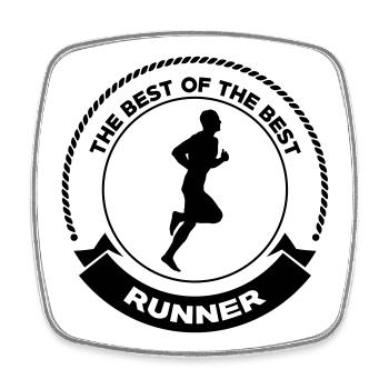 Running / Jogging / Run / Trail / Sport - Square fridge magnet - white - Front