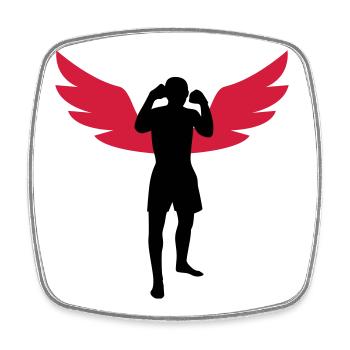 Kickboxen / Kickboxing / Kickboxer / Kick Boxing - Viereckiger Kühlschrankmagnet - Weiß - Vorne