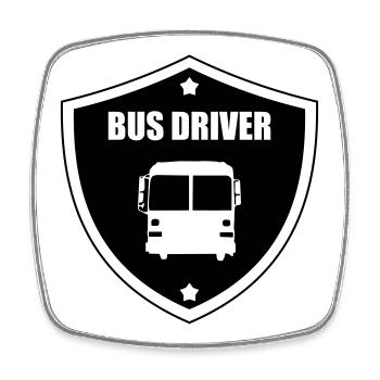 Bus Driver / Busfahrer / Autocar / Autobus / Job - Square fridge magnet - white - Front