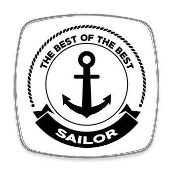 Sailor / Marine / Marin / Boat / Sea / Navy - Square fridge magnet - white - Front