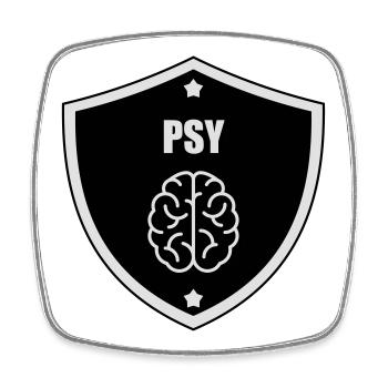 Psychologue / Psychiatre / Travail / Psychanalyste - Magnet carré - blanc - Devant