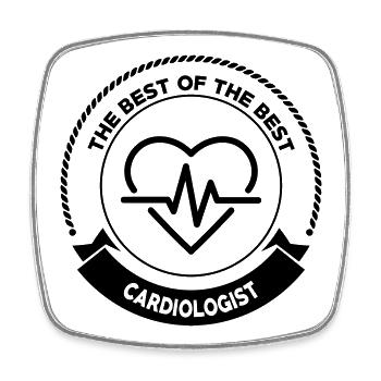 Cardiologist Kardiologe Cardiologue Doctor - Square fridge magnet - white - Front