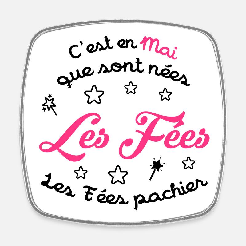 fille / fée / princesse / bébé - Magnet carré - blanc