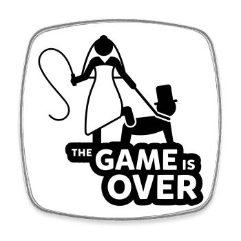 game over junggesellenabschied - Viereckiger Kühlschrankmagnet - Weiß - Vorne