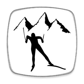 ski langlauf wintersport - Viereckiger Kühlschrankmagnet - Weiß - Vorne