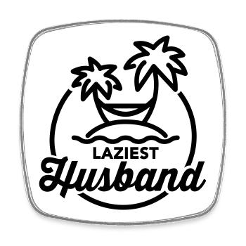 Laziest husband - Viereckiger Kühlschrankmagnet - Weiß - Vorne