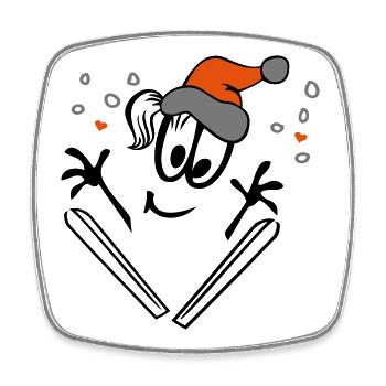 Skifliegen, Wintersport, Weihnachten - Viereckiger Kühlschrankmagnet - Weiß - Vorne