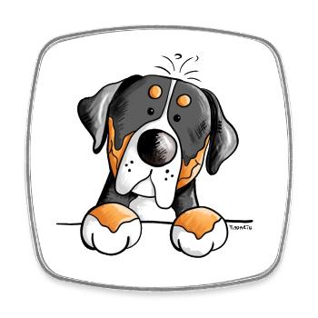 Grand bouvier suisse - Chien - Chiens - Magnet carré - blanc - Devant