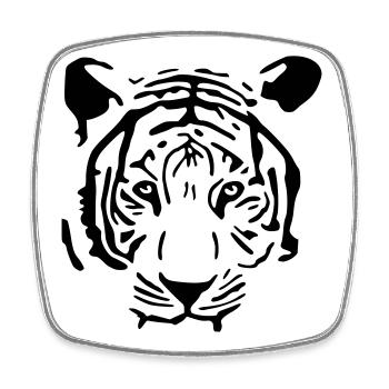 Weißer Tiger - Viereckiger Kühlschrankmagnet - Weiß - Vorne