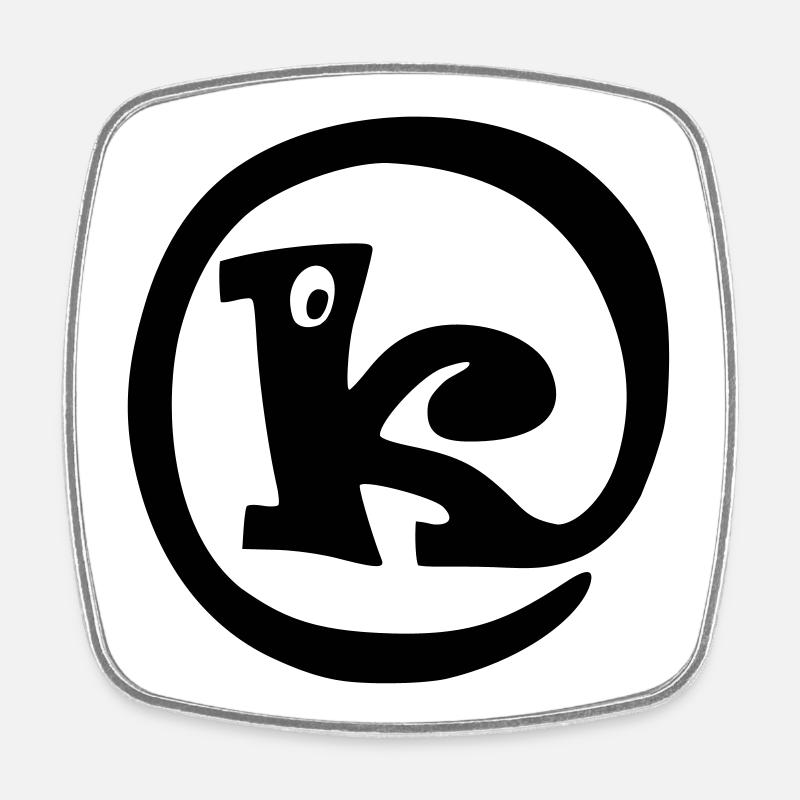 Trompe K - Magnet carré - blanc