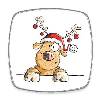 Weihnachtliches Rentier - Rentiere - Geschenk - Viereckiger Kühlschrankmagnet - Weiß - Vorne