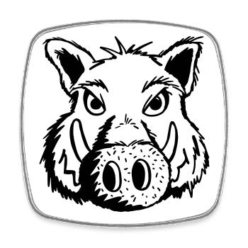 Süßes Wildschwein - Wildschweine - Schwein - Comic - Viereckiger Kühlschrankmagnet - Weiß - Vorne