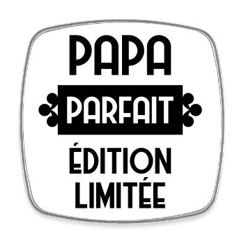 Papa - Fête des Pères - Anniversaire - Bébé - Square fridge magnet - white - Front