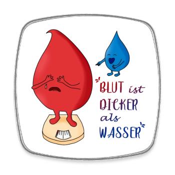 Blut ist dicker als Wasser - Viereckiger Kühlschrankmagnet - Weiß - Vorne