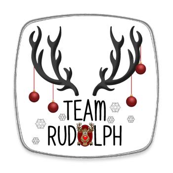 Weihnachtsteam Rudolph Abenteuer - Viereckiger Kühlschrankmagnet - Weiß - Vorne