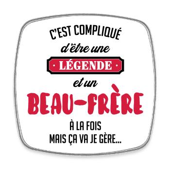 Belle Beau-Frère / Belle-Sœur / Beau Frere / Belle - Magnet carré - blanc - Devant