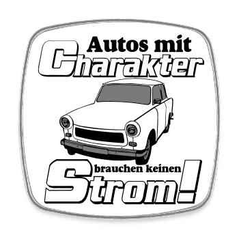  , DDR Kult , Strom und Charakter (25) - Viereckiger Kühlschrankmagnet - Weiß - Vorne