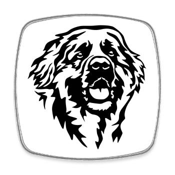 Leonberger head - Square fridge magnet - white - Front