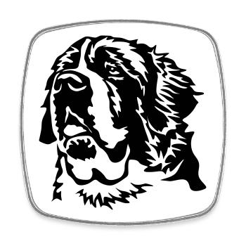 Saint Bernard head - Square fridge magnet - white - Front
