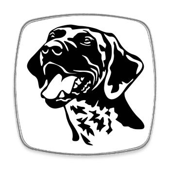 German shorthaired pointer head - Square fridge magnet - white - Front