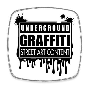 Underground graffitis flex - Magnet carré - blanc - Devant