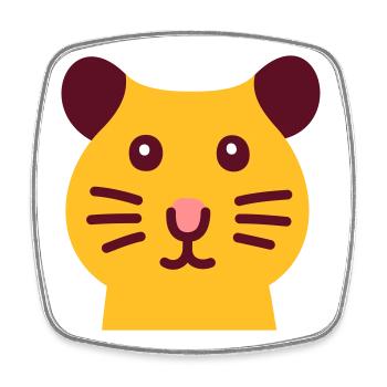 Cute hamster - Square fridge magnet - white - Front