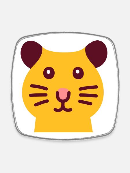 Mignon hamster - Magnet carré - blanc